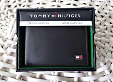 New Tommy Hilfiger Men's Leather Pass-case 'Oxford' Bifold, Wallet, CC, Black for sale  Shipping to South Africa