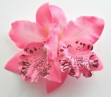 3.5" Pink Double Cymbidium Orchid Flower Hair Clip Luau Wedding Cruise Party for sale  Shipping to South Africa