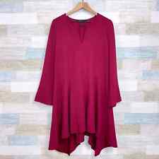 BCBGMaxAzria Textured Tent Dress Red Long Sleeve Elliptical Hem Womens Small for sale  Shipping to South Africa
