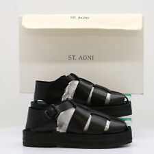 ST. AGNI AXEL FLATFORM WOMENS LEATHER SANDALS BLACK RRP £165 JA for sale  Shipping to South Africa