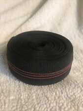 Used, 2”W x 29ft Nylon Black Webbing Strap w/ Triple Red Threading down center for sale  Shipping to South Africa