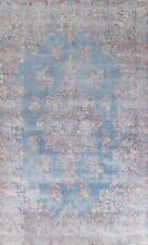Vintage Muted Kirman Evenly Low Pile Area Rug 9x14 Distressed Hand-knotted Wool, used for sale  Shipping to South Africa