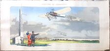 poster stampa antica monoplano aereo 1913 litografia acquerello Marguerit Gamy, usado segunda mano  Embacar hacia Argentina