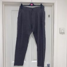 Men's ZARA Grey Linen Trousers 31 W EU 40 grey harem drop crotch loose trousers for sale  HATFIELD