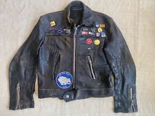 Chaqueta de motociclista de cuero negro inglés vintage de los años 70. Cueros de Lewis. 38 40 segunda mano  Embacar hacia Argentina