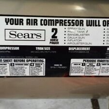 air compressor, Sears, 2 horsepower, 2 cylinder with 20gallon take size, used for sale  Warrenton