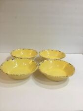 IL MULINO NEW YORK Melamine Set of 4 Salad Bowls Crackle 7" Yellow, used for sale  Shipping to South Africa