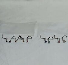Nose Studs Surgical Steel Curved Multi Coloured Gems Nose Piercing Bar Gift for sale  Shipping to South Africa
