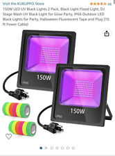 Pacote com 2 luzes de inundação LED UV 150W UV luz preta à prova d'água palco de festa DJ clube comprar usado  Enviando para Brazil