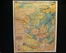 FA026 ancienne carte scolaire Hatier FRANCE GEOLOGIE 15 Geology School 1,2*1m, occasion d'occasion  Péronnas
