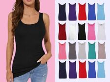 COLETE LISO ELÁSTICO LONGO FEMININO GOLA REDONDA SEM MANGAS CAMISETA TOP comprar usado  Enviando para Brazil