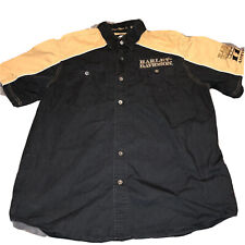 Harley Davidson sz Lg 110th Anniversary embroidered short sleeve button Shirt for sale  Shipping to South Africa