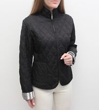 Blazer feminino BURBERRY acolchoado preto com zíper completo jaqueta Nova xadrez forrado serve em M comprar usado  Enviando para Brazil