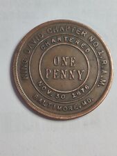 1876 masonic penny for sale  Edinburg
