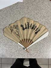 painted xl hand bamboo fan for sale  Hamden
