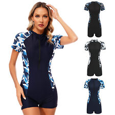 Damen Badebekleidung Rashguard Schwimmanzug Einteiler Badeanzug Bodysuit Kurze comprar usado  Enviando para Brazil