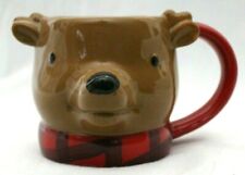 Urso de Natal limiar colecionável com cachecol vermelho café xícara de chocolate quente comprar usado  Enviando para Brazil