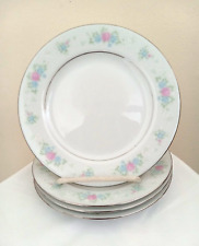 Used, Vintage China Garden PRESTIGE 7" Dessert Salad Plates Set of 4 Floral Blue Pink for sale  Shipping to South Africa