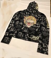 Used, Ed Hardy Sport Christian Audigier Embroidered Full Zip Hoodie Jacket Tiger for sale  Shipping to South Africa