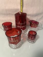 Lote de 5 lembranças antigas de vidro vermelho rubi personalizado e Natal BOM! comprar usado  Enviando para Brazil