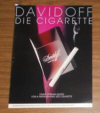 Rare Advertising DAVIDOFF Premium King Size Cigarettes - The Cigarette 1988 for sale  Shipping to South Africa