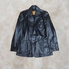 Usado, Jaqueta de couro preta vintage masculina 42 blazer jaqueta com 2 botões comprar usado  Enviando para Brazil