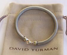 David Yurman Plata Esterlina 5mm Cable Hebilla Clásica Pulsera Oro 18k Talla S segunda mano  Embacar hacia Argentina