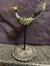 Peacock metal candle for sale  LEEK