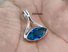 Blue Topaz Handmade Designer Pendant 925 Silver Women Jewelry Gift For Love for sale  Shipping to South Africa