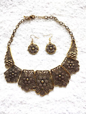 brass necklace earrings for sale  Wichita