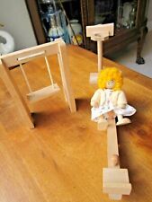 Conjunto de playground para casa de bonecas, 3 peças conjunto de madeira com boneca comprar usado  Enviando para Brazil