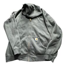 Capucha con capucha Carhartt para hombre gris con cremallera completa ajuste original K185 talla 2XL cuerda de dibujo segunda mano  Embacar hacia Argentina