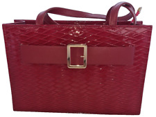 Bolsa de ombro feminina feita à mão, couro sintético, cor vermelha, tamanho: grande comprar usado  Enviando para Brazil