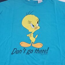 Camiseta de colección 1997 Tweety Bird Años 90 Looney Tunes Don't Go There dibujos animados XL segunda mano  Embacar hacia Argentina