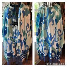 Top envolvente de kimono CHICO'S Caprichical Scroll 100 % seda ruana talla única azul, usado segunda mano  Embacar hacia Argentina