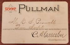 1892 pullman railroad for sale  Riverside