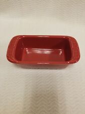 LONGABERGER Woven Tradition Loaf Pan Dish Vitrified Pottery Paprika Red for sale  Shipping to South Africa
