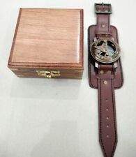 Sun Dial Leather Watch Wrist Unusual Camping Antique Old Vintage Compass Boxed for sale  Shipping to South Africa