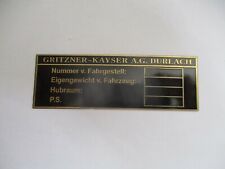 Typenschild schild gritzner gebraucht kaufen  Goch