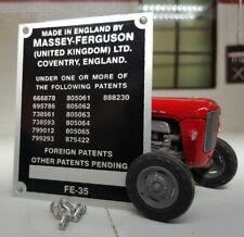Massey Ferguson FE35 35 FE-35 Tracteur Commission Plaque 13 Verni Numéro 1958-64 d'occasion  Expédié en France