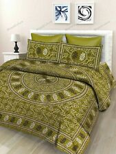 Usado, Lençol de casal Jaipuri feito à mão design 100% algodão com 2 fronhas, verde comprar usado  Enviando para Brazil
