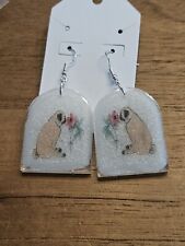 Pug flower earrings for sale  Longs