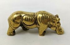 Antiga mini estatueta detalhada de hipopótamo de metal tom dourado pesado FP20 JN21, usado comprar usado  Enviando para Brazil