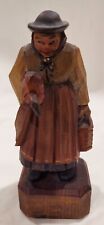 Antique Folk Art Carving Of Woman 5", used for sale  Shipping to South Africa