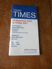 Chiltern railways timetable for sale  CAERNARFON