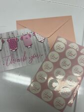 Paquete de 60 tarjetas de agradecimiento de baby shower para niñas Pipilo Press con sobres rosas, 60 unidades segunda mano  Embacar hacia Argentina