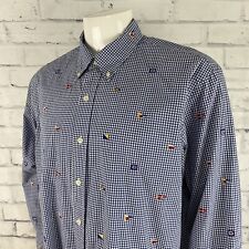 Camisa masculina Ralph Lauren XL manga comprida com botões bandeiras quadriculadas náuticas comprar usado  Enviando para Brazil