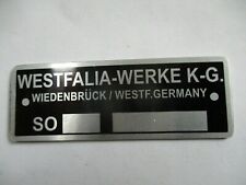 Nameplate westfalia plants for sale  Shipping to Ireland