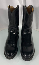 Justin Botas Para Hombres 11.5 EEE Negro Ropers Vaquero Western Cuero Estilo 3170 segunda mano  Embacar hacia Argentina