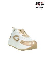RRP€150 ALBERTO GUARDIANI Leather Sneakers US7.5 UK5 EU38 White Logo Flatform for sale  Shipping to South Africa